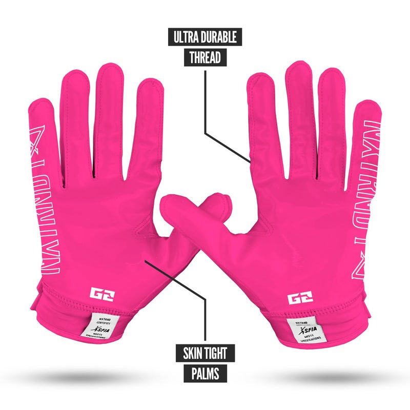 NXT NXTRND Nxtrnd G2 Football Gloves  Men's Ultra Sticky Elite Receiver Gloves (Pink  X-Large) - Image 5